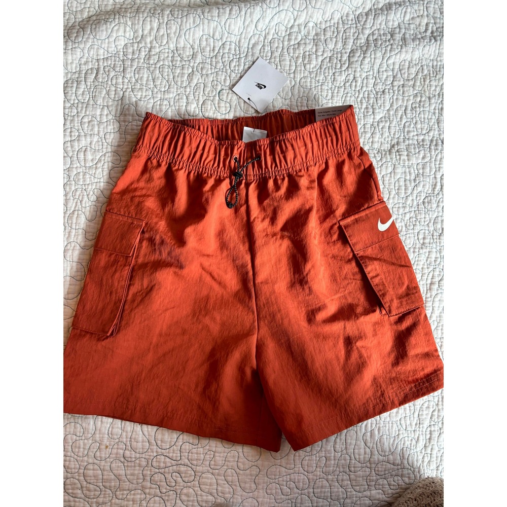 Nike Cargo Shorts Womens XS Burnt‎ Orange High Rise Loose Fit